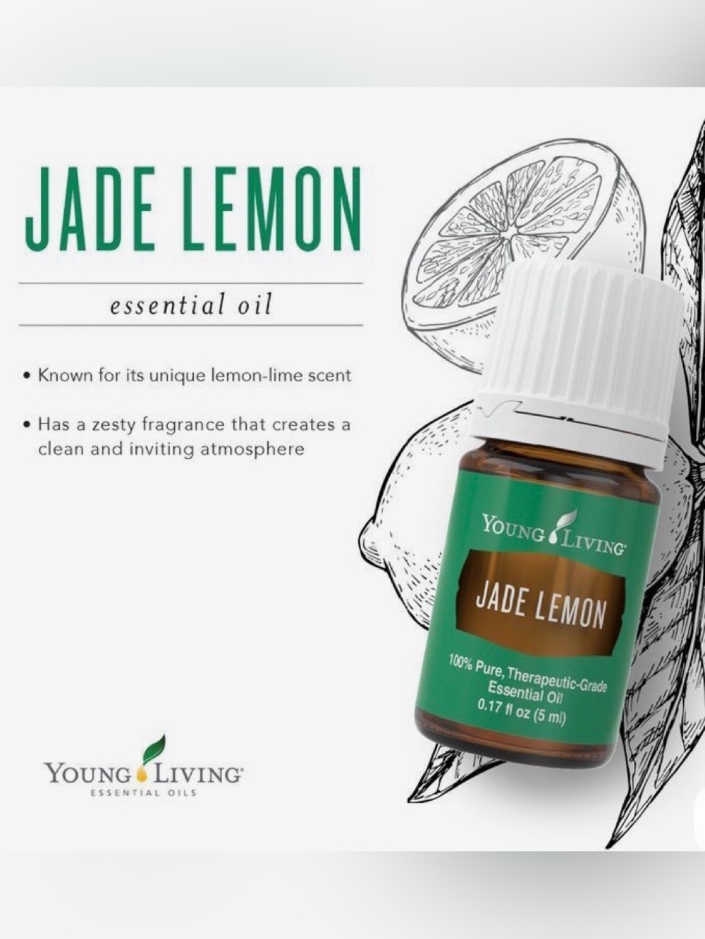 Young Living Jade Lemon Essential Oil 5 ml- Brand New Unopened Sealed - Picture 3 of 5